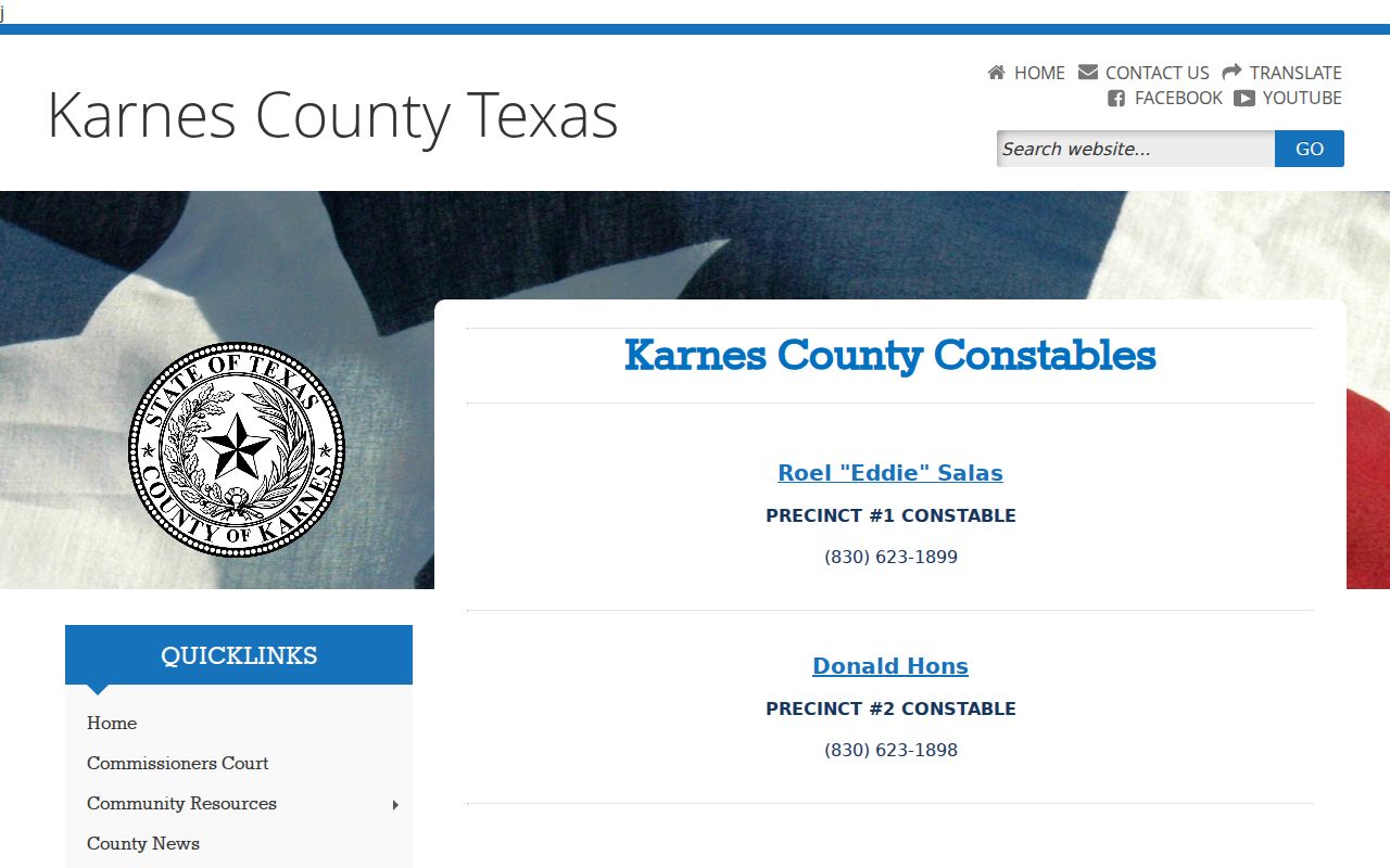 Karnes County bench warrants: precinct constable service contacts