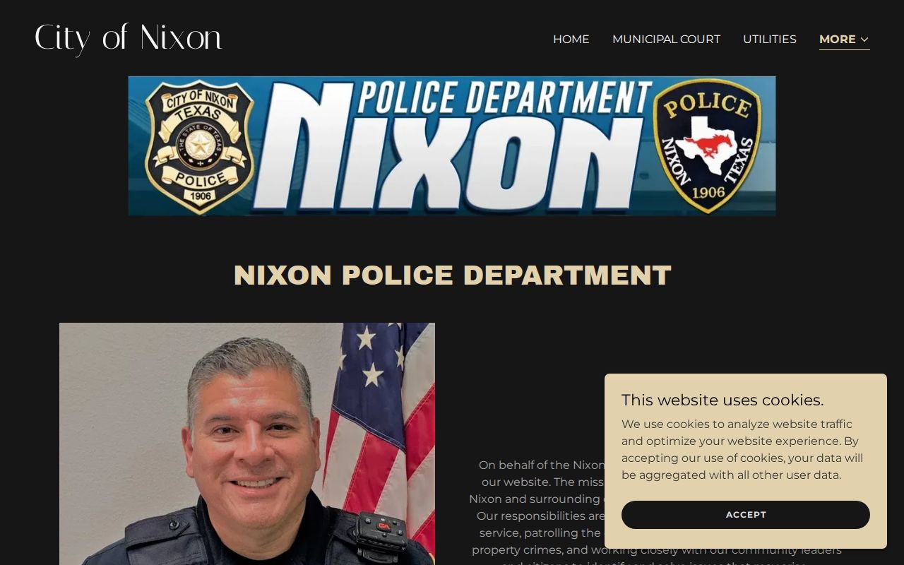 Nixon warrant records: Nixon Police Department contact page
