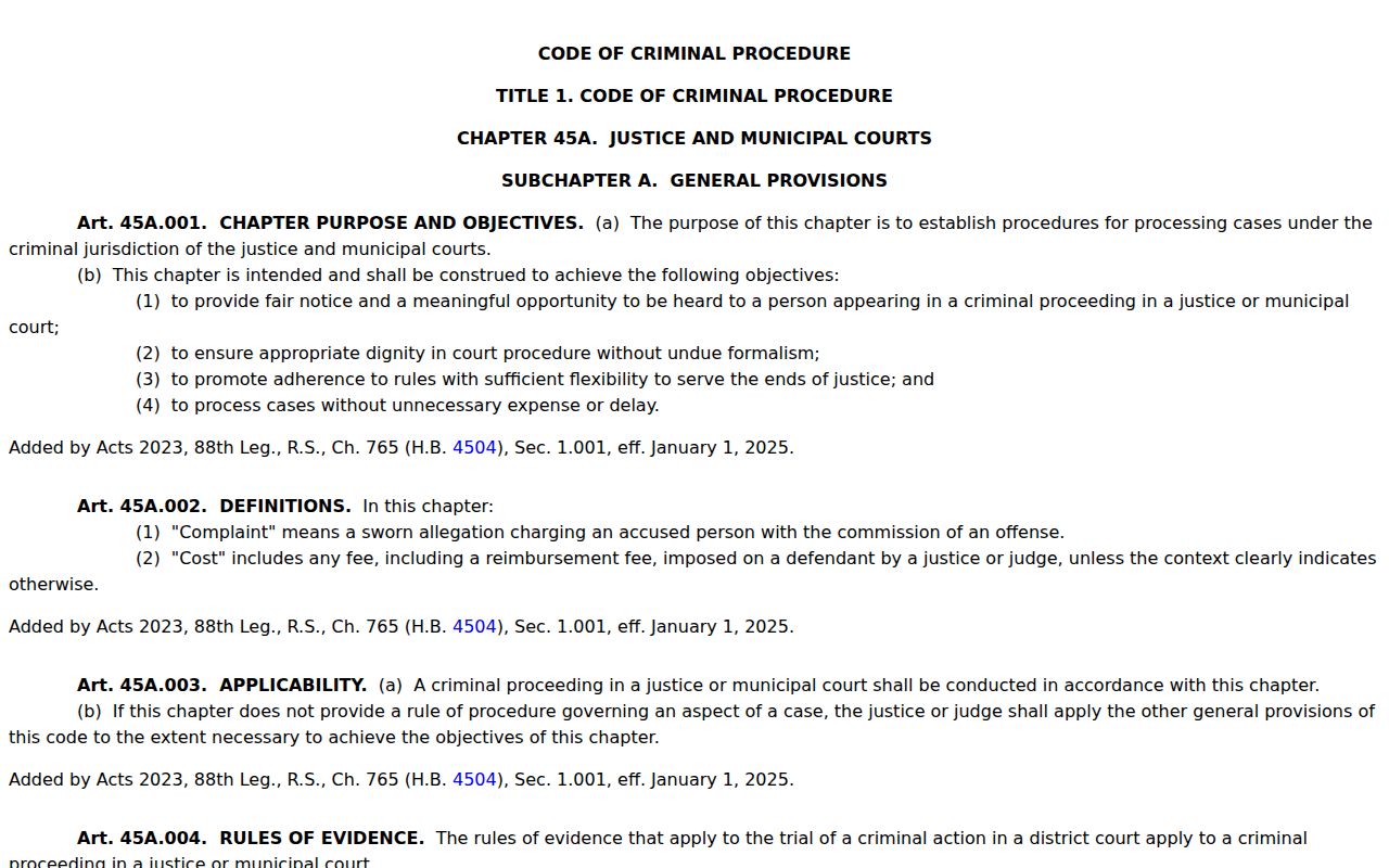 Karnes County bench warrants: current Texas lower-court procedure
