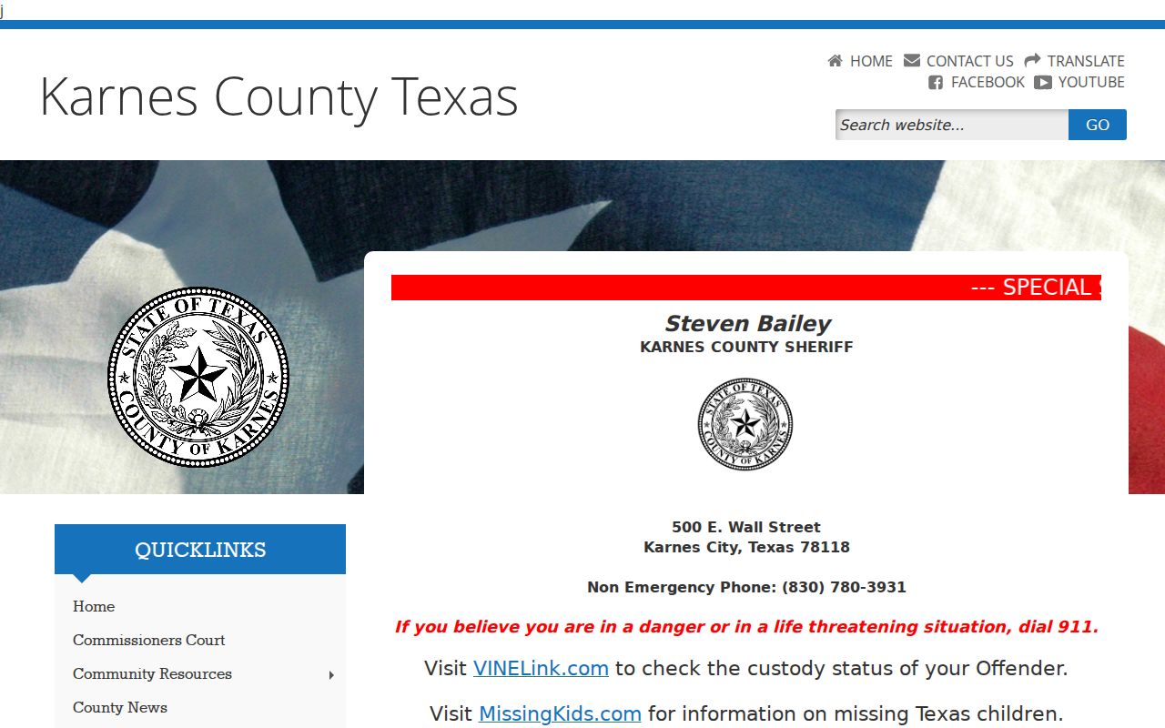 Karnes County active warrants: sheriff contact and custody status