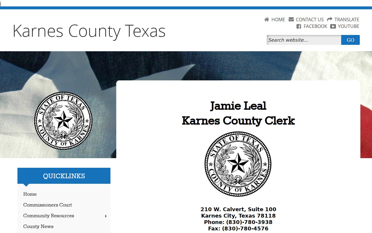 Karnes County municipal warrant records: County Clerk search boundary